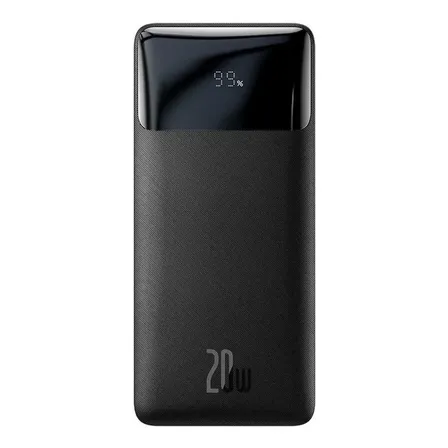 Power Bank Baseus 10000mah 20w Display Digital Turbo Cor Preto