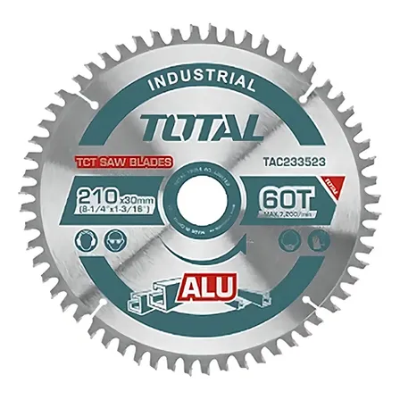Disco De Corte Para Aluminio 210mm 60 Diente Total Tac233523 Prateado