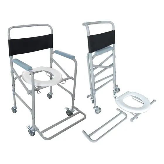Cadeira De Rodas Higiênica Dobrável Aço D40 Dellamed 120kg