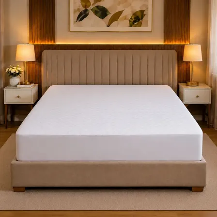 Capa Protetor De Colchão Elástico Queen Impermeável Casa Laura Enxovais Matelado Cor Branco