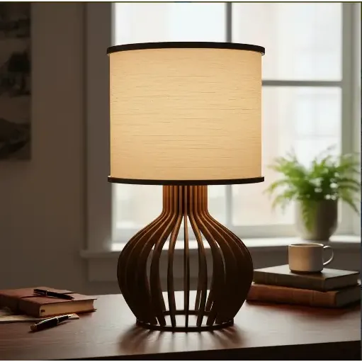 Abajur de Mesa Authentic Pama Decor Rússia P Madeira Imbuia Bivolt
