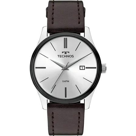 Relógio De Pulso Technos 2115mpp/1k Marrom Preto Prateado