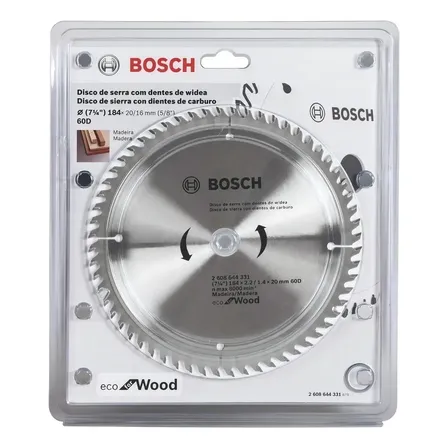 Disco P/ Serra Circular Eco 184mm 60 Dentes Bosch