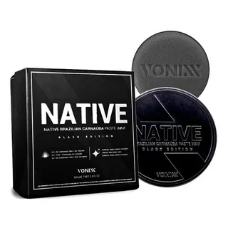 Cera Automotiva Vonixx Native Carnaúba Preta Para Carros Escuros 100g