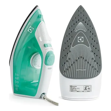 Ferro De Passar Roupa Seco E Vapor Base Antiaderente Ceramica 1200w Cabo 1,65m Electrolux Vapor Vertical Extra Anti Gotejamento Sie70 Verde 220v
