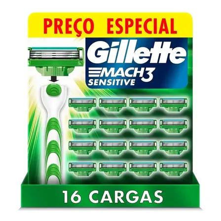 Carga Para Lâmina De Barbear Gillette Mach3 Sensitive 16 Und