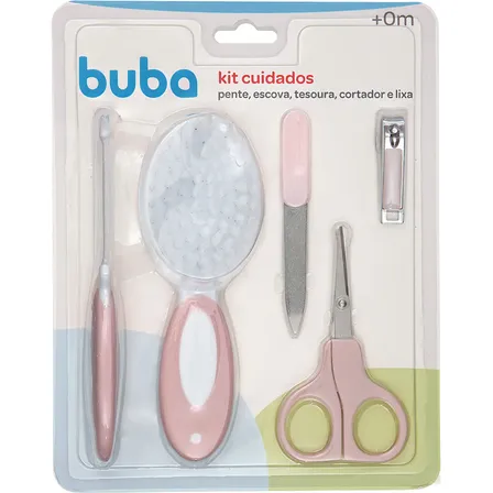 Kit De Higiene Cuidados Do Bebê 5 Peças 0m+ Rosa Buba