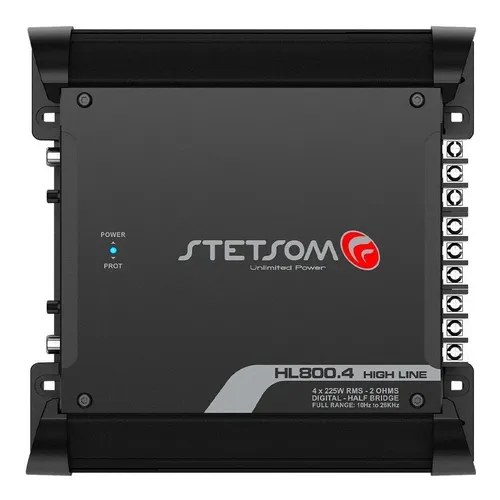 Módulo Amplificador Stetsom High Line Hl 800.4 De 800w Para 4 Canais E 2 Ohms Preto