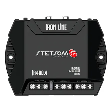 Stetsom Módulo Amplificador IR400.4 400x4 RCA 400W RMS Digital Iron Line 2 Ohms Stereo