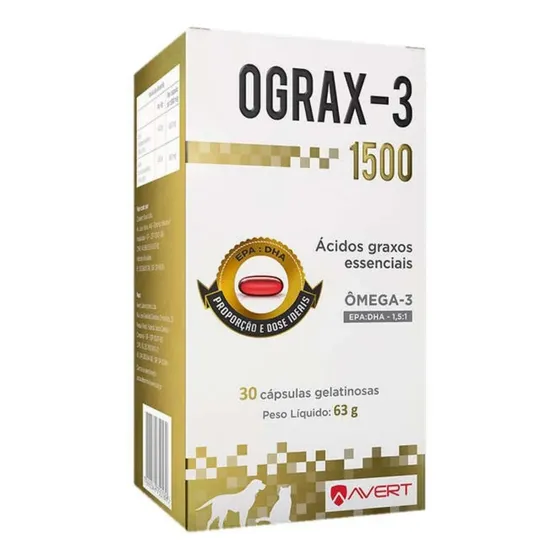 Suplemento Cão/Gato Avert Omega 3 Ograx-3 1500 30 cápsulas