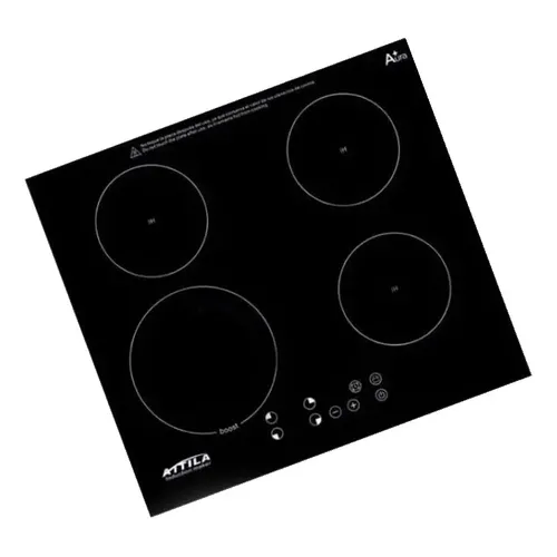 Fogão Cooktop Vedrocerâmica Indução 4 Bocas Attila Plus Cor Preto