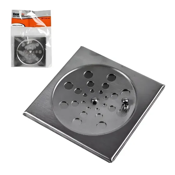 Ralo Aço Inox Quadrado Abre E Fecha 9,4 Cm Bestfer