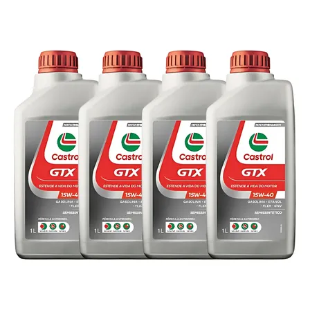 Kit 4 Litrosoleo Castrol Gtx Ultraclean 15w40 Semissintético