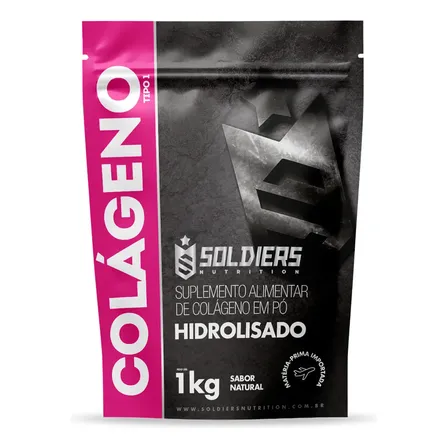 Colágeno Hidrolisado 1kg Tipo 1 100% Puro Soldiers Nutrition Pele Articulação