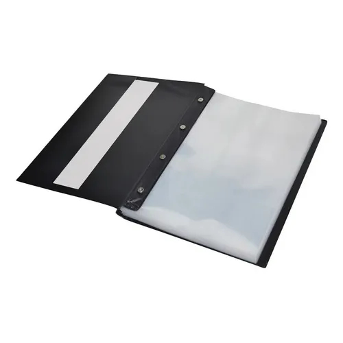 Pasta Catálogo A4 Preta PVC com Visor 100 Envelopes Plástico