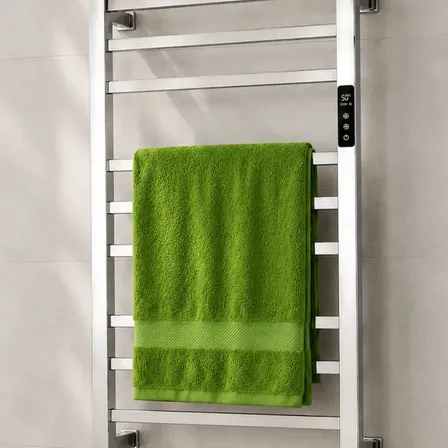 Toalheiro Térmico Grande Quadrado Inox Bivolt Com Timer Kzi Fio Lado Direito Kazalinda