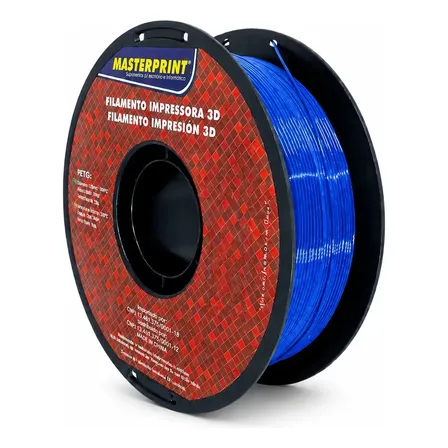 Masterprint PETG filamento de impressora 3d 1,75mm 1kg Azul