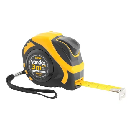 Trena De Aço Curta (o) 3m X 16mm Com Autotrava Vonder Plus