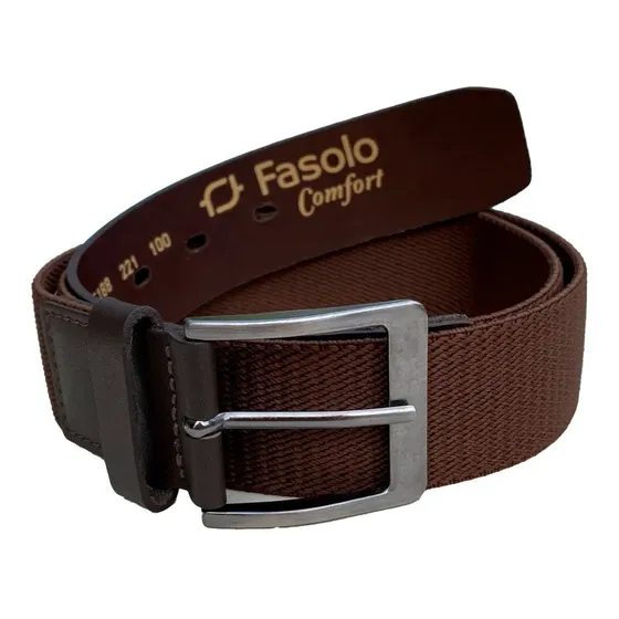 Cinto Masculino Fasolo Couro Elastico G188 Marrom