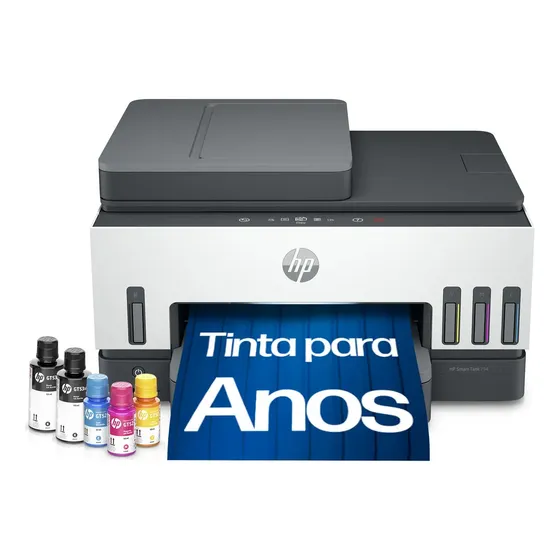 Impressora Multifuncional HP Smart Tank 794 Tanque de Tinta Colorida Wi-Fi Scanner Duplex, Bluetooth. Funções: Imprimir, Copiar, Digitalizar. Cor: Branco (2G9Q9A)