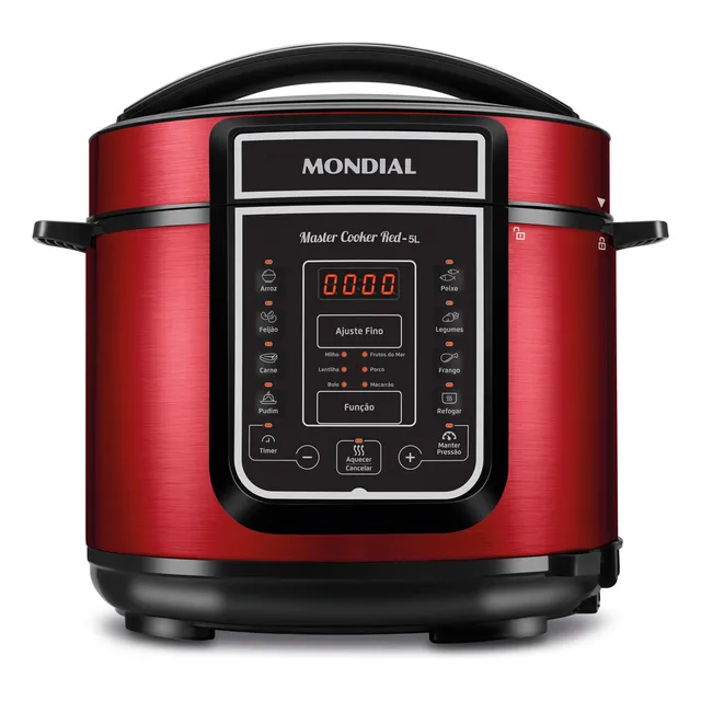 Panela de Pressão Elétrica Digital 5L, Mondial, 900W PE-39 Vermelho