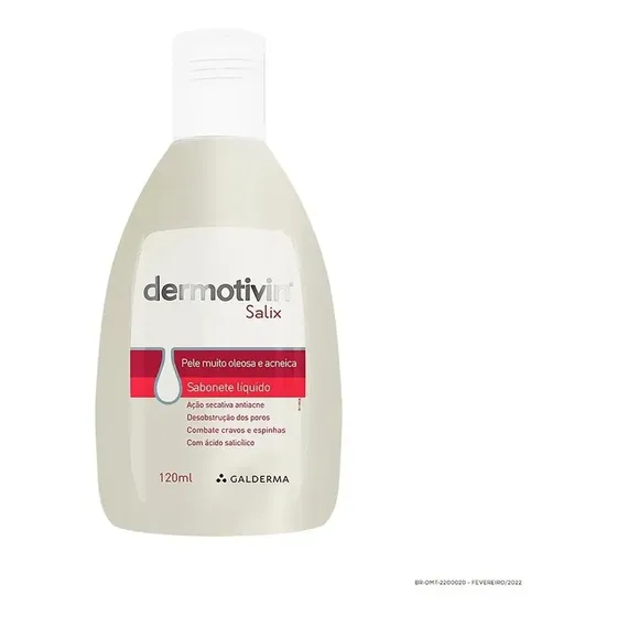 Sabonete Líquido Facial Para Acne Dermotivin Salix 120ml