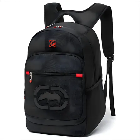 Mochila De Costa Preta Ecko Logo Em Relevo - Ecko Cor Preto