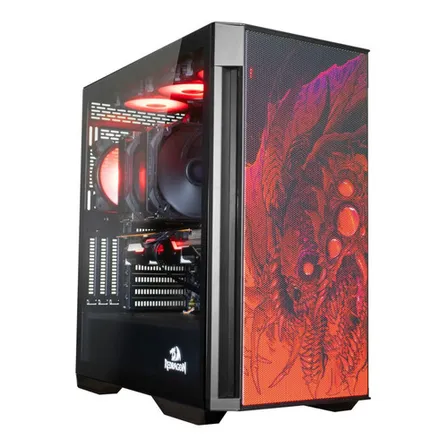 Gabinete Gamer Redragon Infernal Dragon Strafe Preto e Vermelho