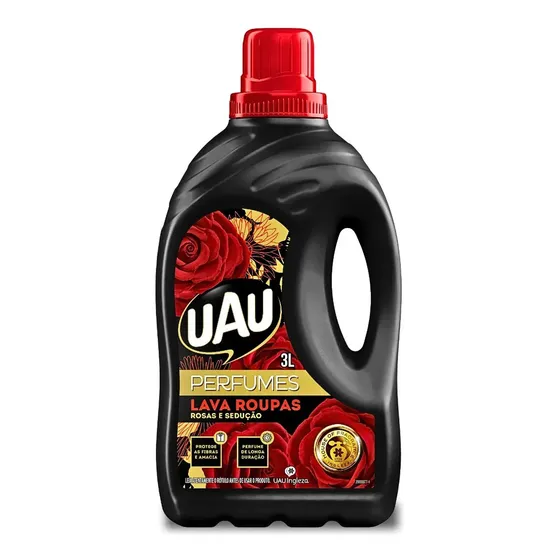 Lava Roupas Perfumes Rosas & Sedução 3 Litros Uau