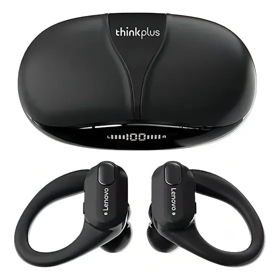 Fone Lenovo Thinkplus LENOVO XT80 running bluetooth in ear preto esportivo leve confortável resistente bateria longa