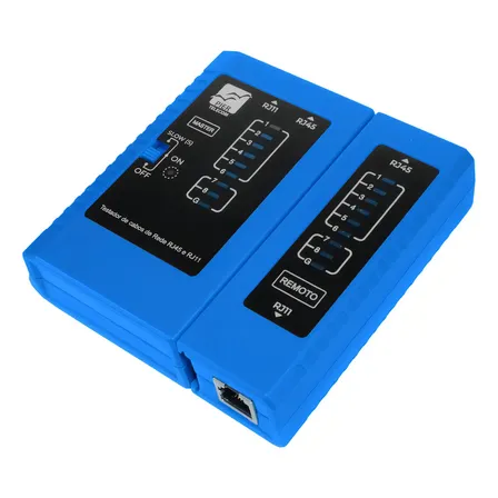 Testador Pier Telecom De Cabos Rj45 Rj11 Com Leds Azul