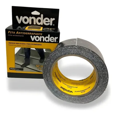 Fita Antiderrapante Lixa Para Pisos Escorregadios 5m X 50cm Cor Preto