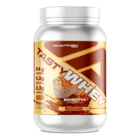 Suplemento Tasty Whey 3w Gourmet Whey Protein Adaptogen Science Pote 900g Sabor Banoffee