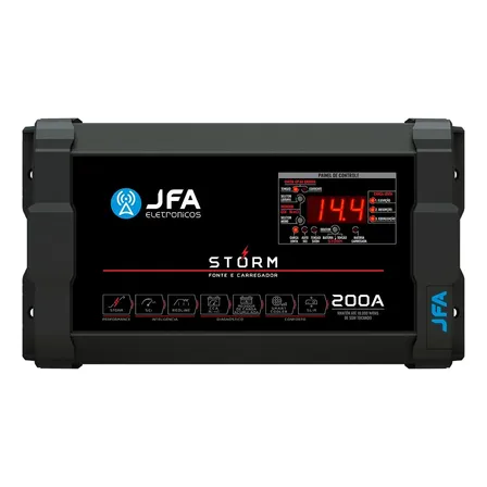 Fonte Carregador Jfa 200a Storm Voltímetro Digital 220v 10000w Preto