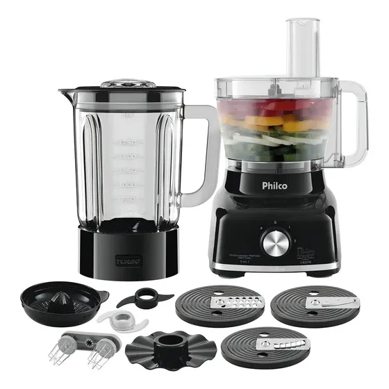 Multiprocessador Philco 9 em 1 1400W PMP1600P Glass Turbo 127V
