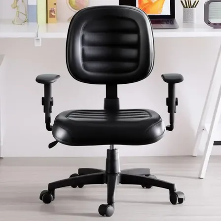 Cadeira De Escritório Nr17 Executiva Scarparo Com Costura Excelente. Cor Preto Material do estofamento Couro sintético Emborrachado