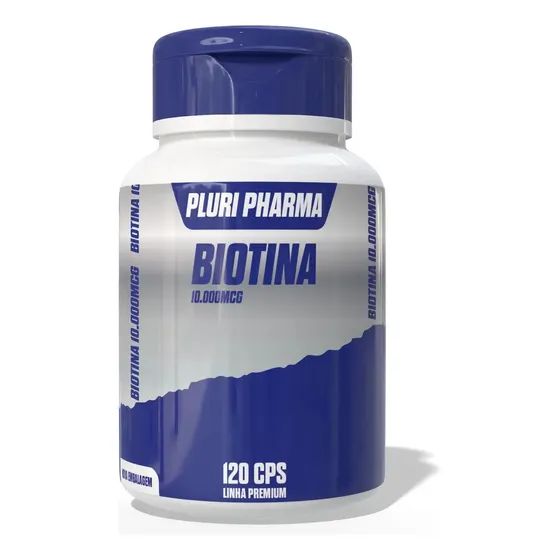 Biotina 10.000mcg 120 Cápsulas Pluri Pharma Suplemento Nutricional
