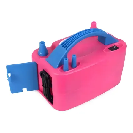 Inflador Compressor Eletrico P/ Encher Balao Bexiga 2 Bicos Cor Rosa Voltagem