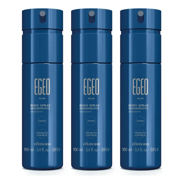 Kit Egeo Blue: Body Spray Desodorante 100ml (3 Itens)