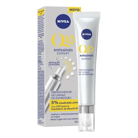 NIVEA Preenchedor de Linhas Q10 Expert Antissinais 15ml, Melhora e Reduz Rugas, Aparência mais Jovem, Cuidado Facial