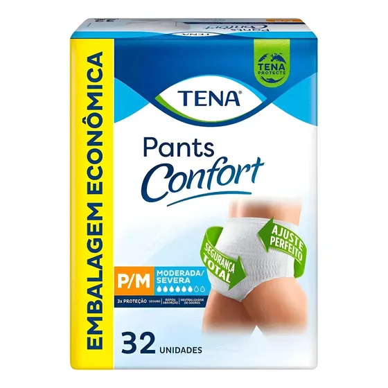 Tena Pants Confort P/M com 32 unidades