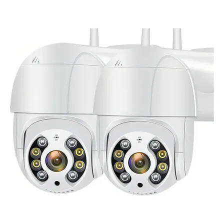 Kit 2 Câmera Ip Inteligente Wifi Rotativa A8 App Yoosee 360º Cor Branco