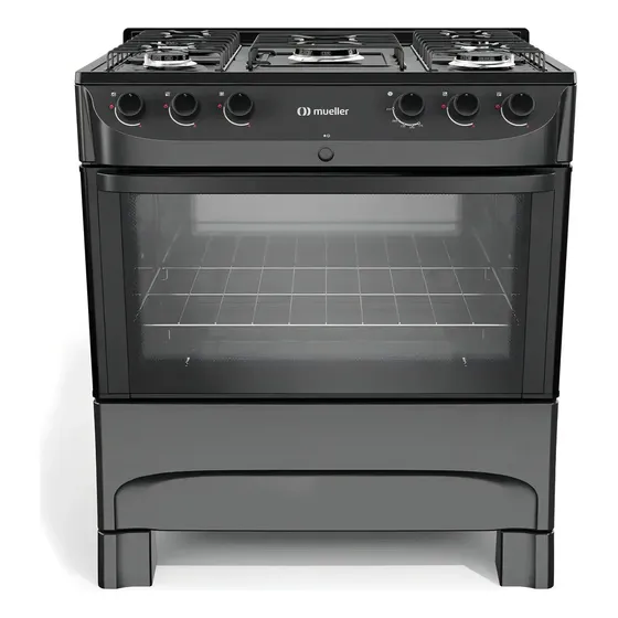 Fogão Mueller Preto Fosco 5 Bocas Com Mesa Esmaltada E Acendimento Mfi5bc 127/220v