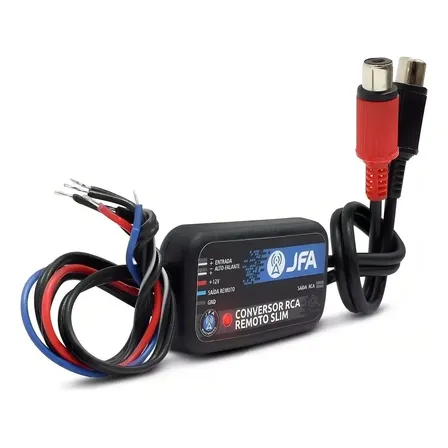 Conversor Fio Para Rca Remoto Slim 12v Jfa Automotivo Cd Dvd