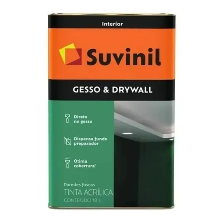 Tinta Para Gesso E Drywall Suvinil 18l Branca Branco
