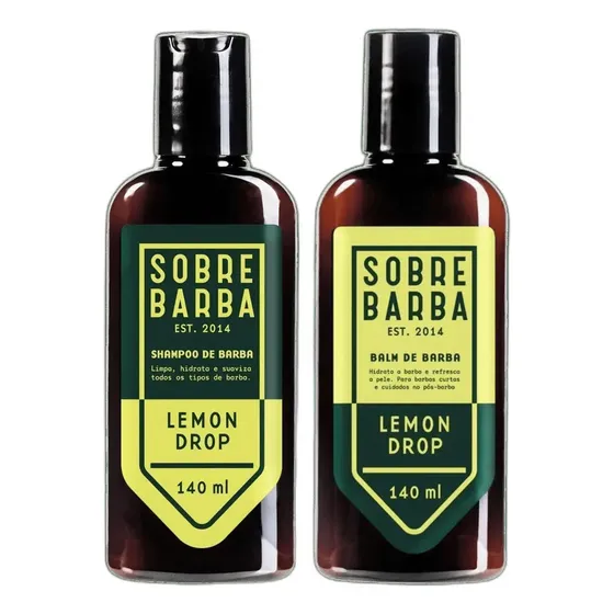 Kit Sobrebarba Shampoo + Balm Para Barba Lemon Drop 140ml