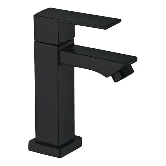 Torneira para Banheiro quadrada Luxo Bica curta Mesa/bancada Preto Fosco