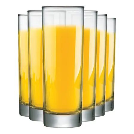 Copo De Água Copo De Vidro Suco Tubo Long Drink 300ml 6pcs