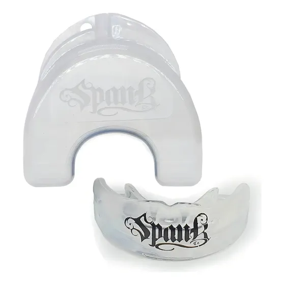 Spank Protetor Bucal Profissional Moldável com Estojo TRANSPARENTE - Boxe - Muaythai - Jiu-Jitsu - MMA - Kickboxing - Futebol - Basquete - Bruxismo - Esporte de Contato