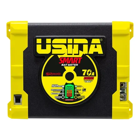 Fonte Carregador Spark Usina Smart 70a Bivolt 12,5v 14,4v Preto E Amarelo